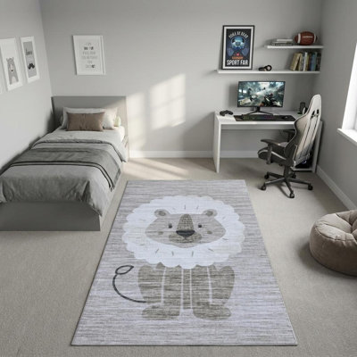 Tapis juvénile beige et gris 8 pi x 11 pi