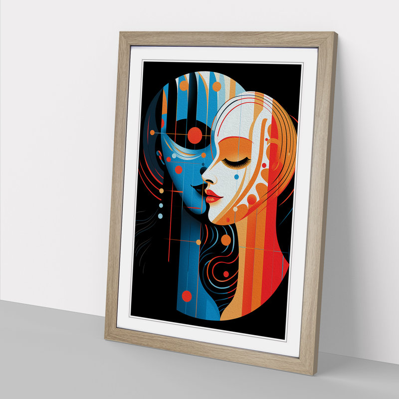 Gemini Zodiac Op - Framed Print, Oak Framed, 46cm H x 34cm W