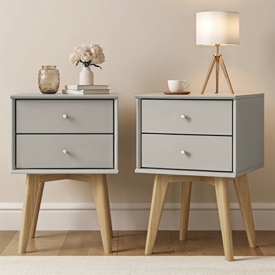 ABBY Manufactured Wood Bedside Table Sets of 2