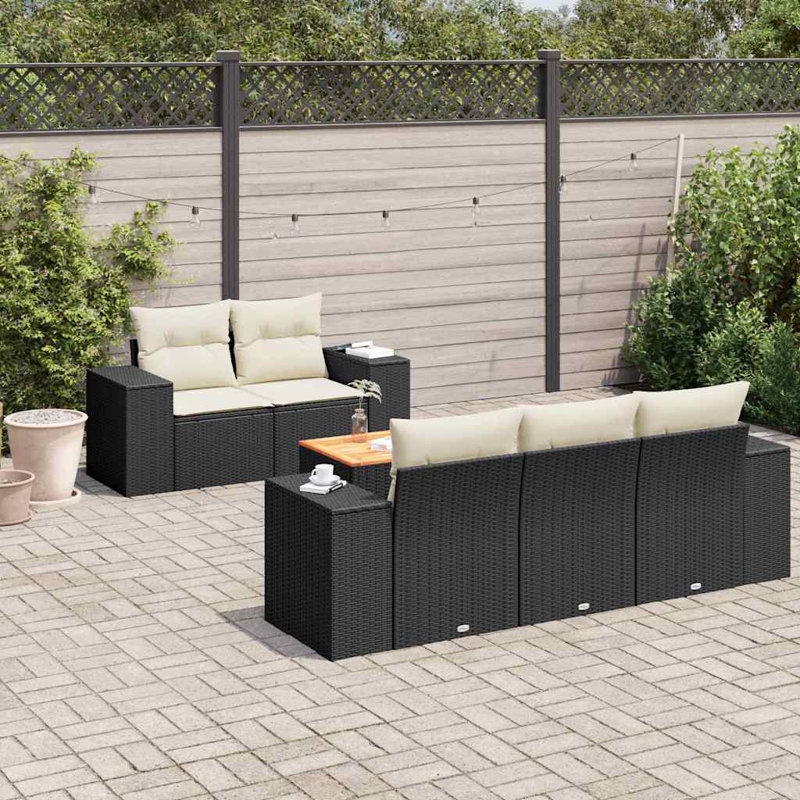 Ensemble de canapé de jardin Vidaxl noir et crème
