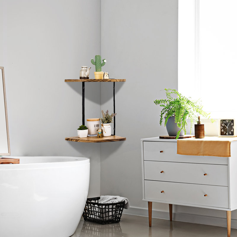 Triangle Solid Wood Corner Shelf