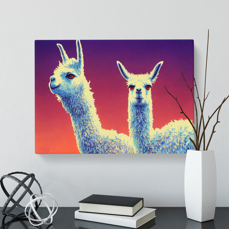 The Legendary Llamas - Wrapped Canvas, 35cm H x 50cm W x 3cm D