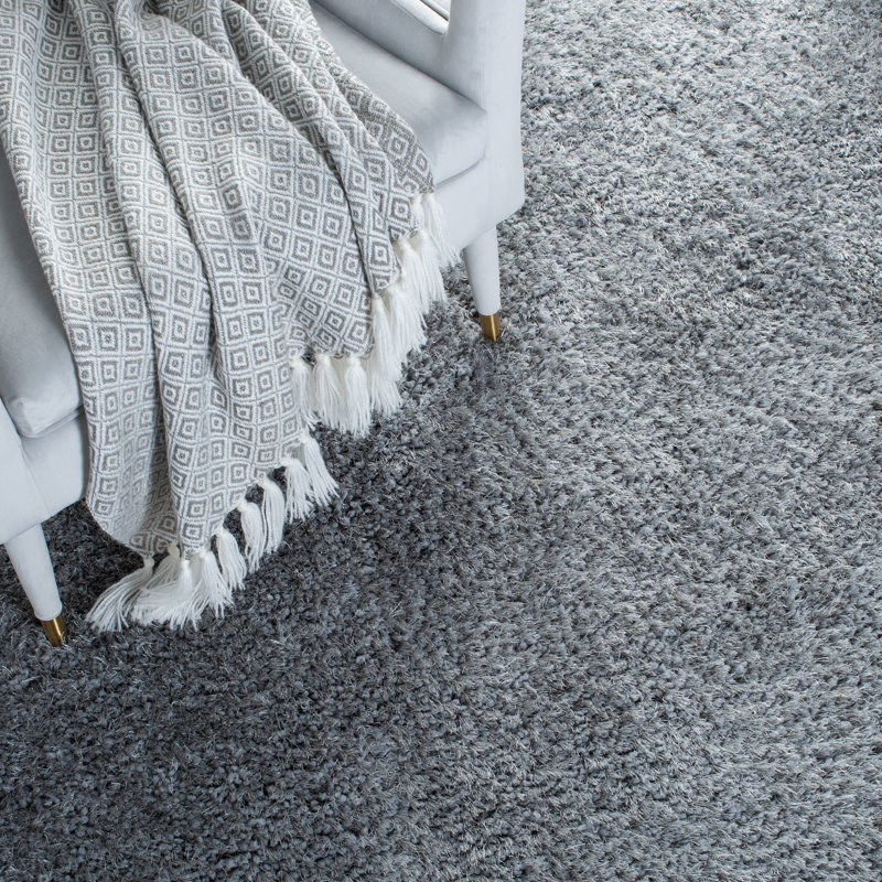 Delane Abstract Handmade Tufted Gray Area Rug, Rectangle 3' x 5'