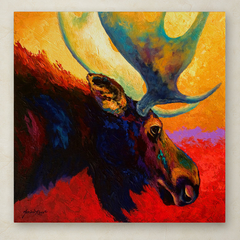 «Alaska Spirit Moose» par Kucera, reproduction sur toile tendue, H 14 po x l 14 po