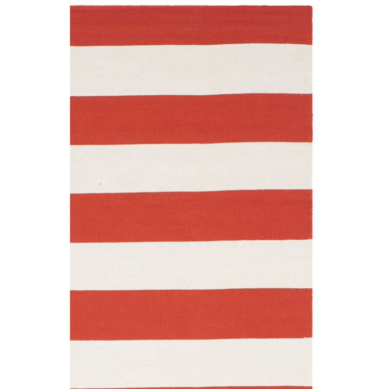 Westerlund Hand Woven Cotton Striped Rug, Square 6'