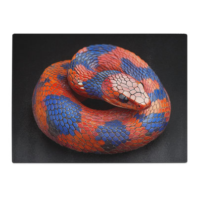 Python Snake Illustrated  Glass Chopping Board