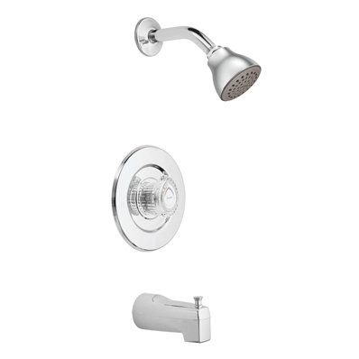 Garniture de robinet de baignoire et douche avec poignée bouton Chateau Select, Chrome, Boyau