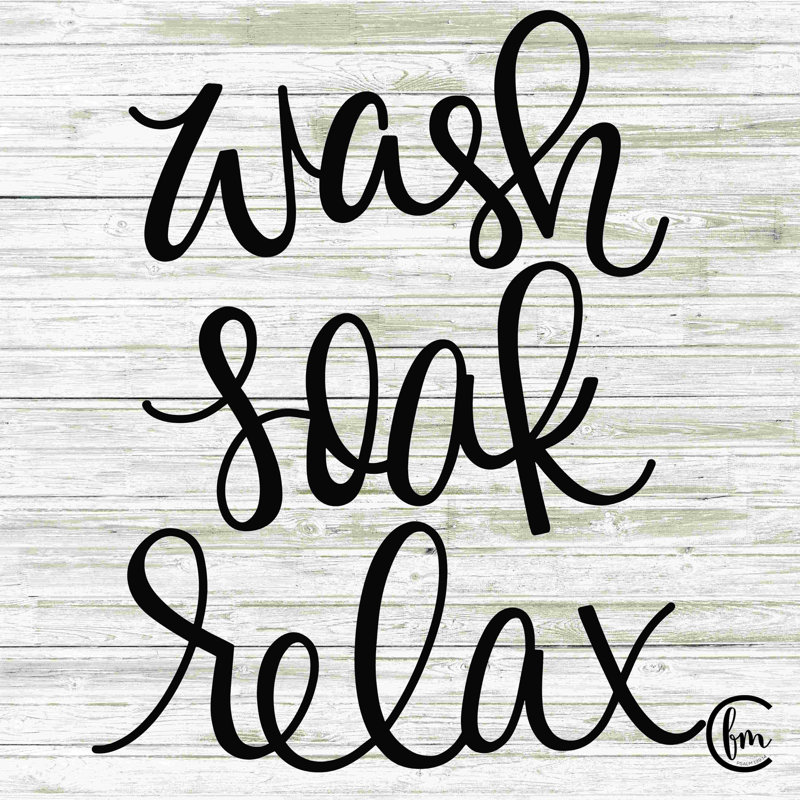 Wash Soak Relax - Art textuel, H 30 po x l 30 po, Non, Toile tendue