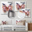 «Blue and Pink Crystal Butterfly II», art mural papillon en métal-505225223