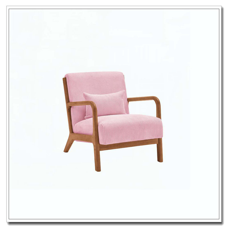 Wooden Lounge Chair, Pink