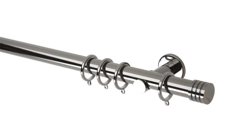 Single Curtain Pole, 3.5 cm L x 120 cm W, Matte Black