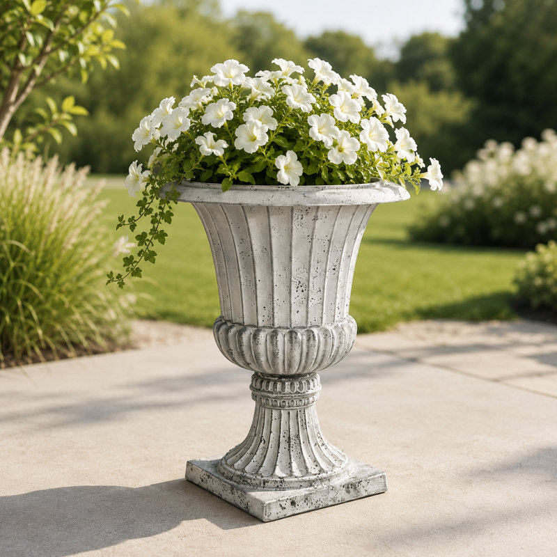 Bayliff Classic Urn Planter, Concrete, 21.5 " H x 16.5" W x 16.5" D