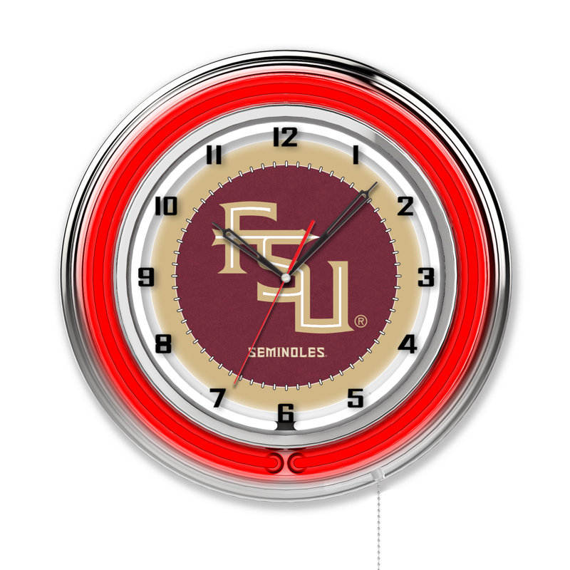 Horloge murale 19 po NCAA, Seminoles de Florida State - Écriture
