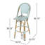 Ensemble de 2 chaises d'extérieur en aluminium et métal, 75 cm (29,5 po), couleur sarcelle. Parfait pour une terrasse. Style de 75 cm (29,5 po), siège, cadre, aspect rouille, espace de rangement.