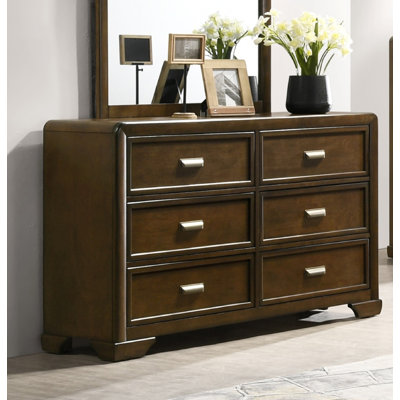 Contemporary Style 1Pc 6-Drawer Dresser Dark Brown Finish Wooden Home Bedroom Furniture