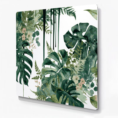 «Botanical Botanical Collage», art mural en métal vert
