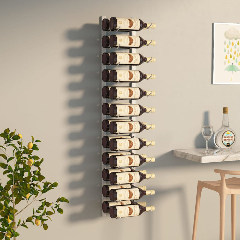 Bishop 24 Bottle Wall Mounted Wine Bottle Rack, White