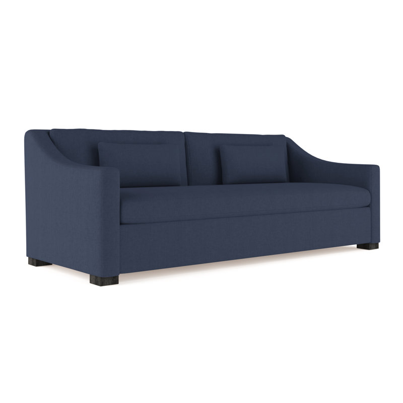 Crosby Slope Arm Sofa, 32.5" H x 108" W x 43" D, Box Weave Linen Blue Print, Natural