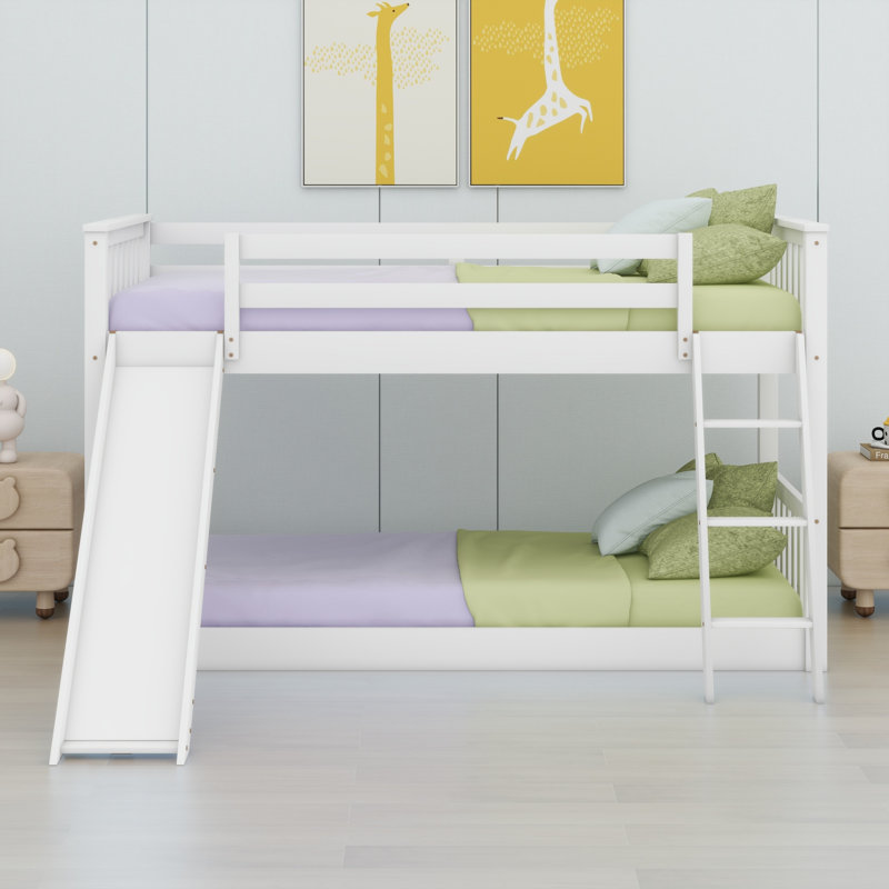 Lit superposé avec glissière convertible et échelle