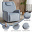 Fauteuil inclinable électrique pivotant et berçant avec coussin de soutien lombaire et cervical, degré de pivotement maximal de 270 °, mécanisme de mouvement robuste avec ports USB et Type-C-1167544471