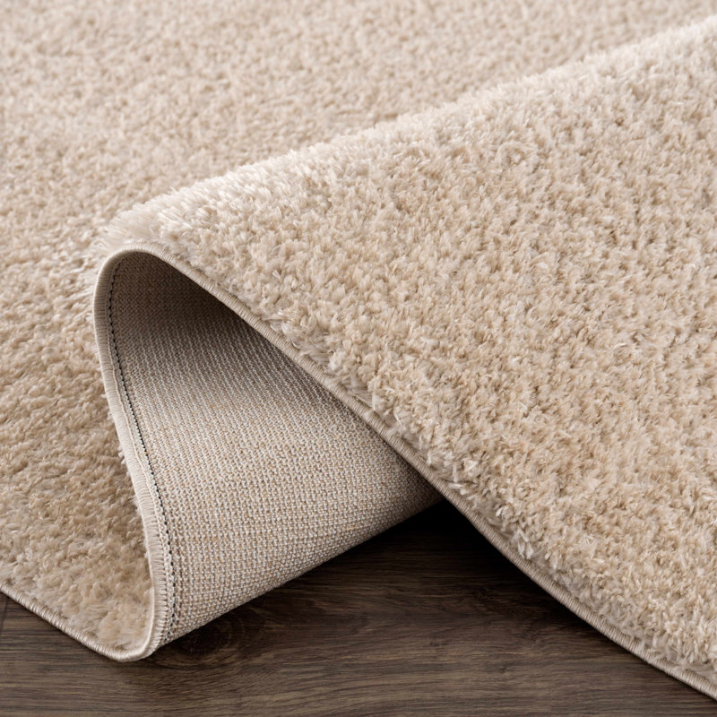 Wyanet Performance Brown Plush Pile Area Rug, Rectangle 5'3" x 7'
