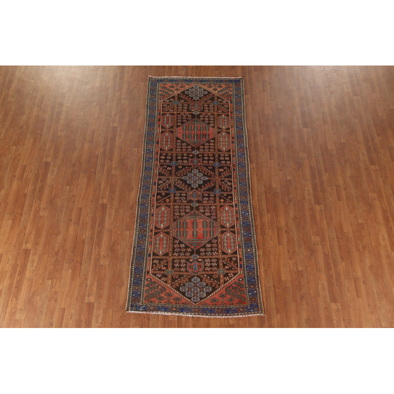Brown Wool   Runner Rug 4x10