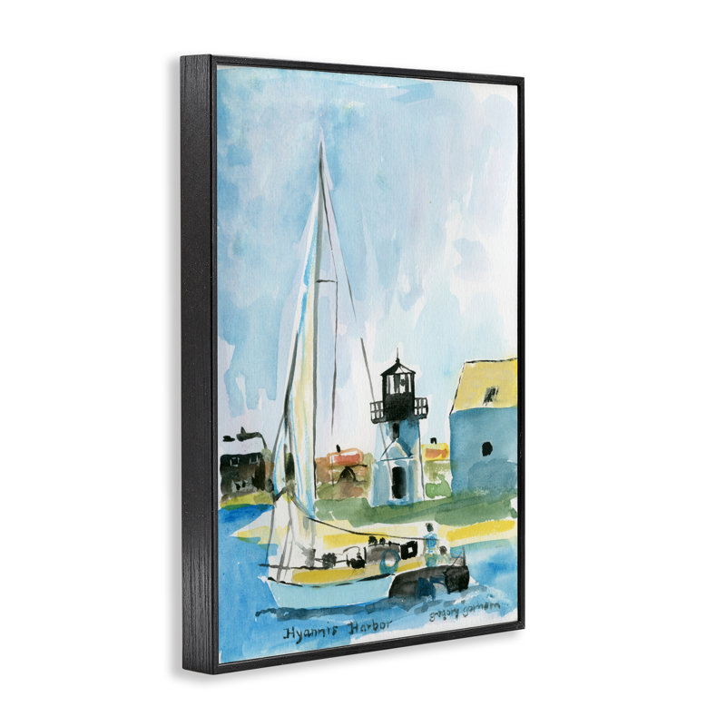Hyannis Safe Harbor, estampe numérique encadrée, design par Greg Gorham, Giclée encadrée noir minuit, H 24 po x l 16 po