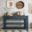 Console en bois de pin massif 48 po, table d'appoint moderne avec 3 tiroirs de rangement et 2 tablettes-921634125