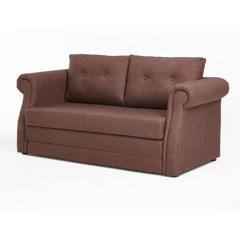 Schaible Upholstered 57.5'' Sleeper Sofa, Light Brown