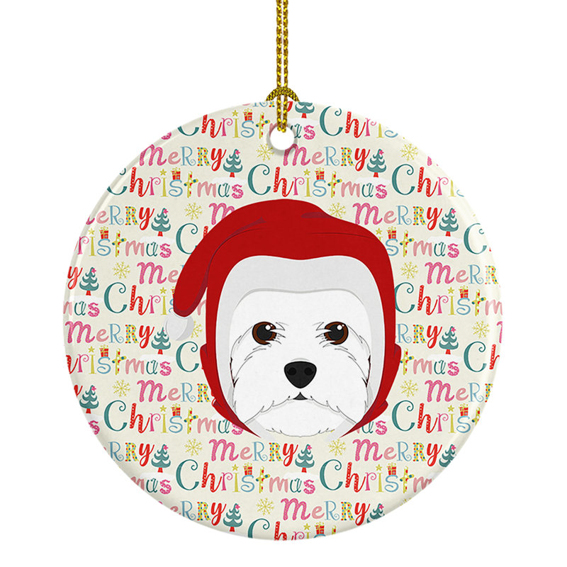 Ornement suspendu Westie Merry Christmas
