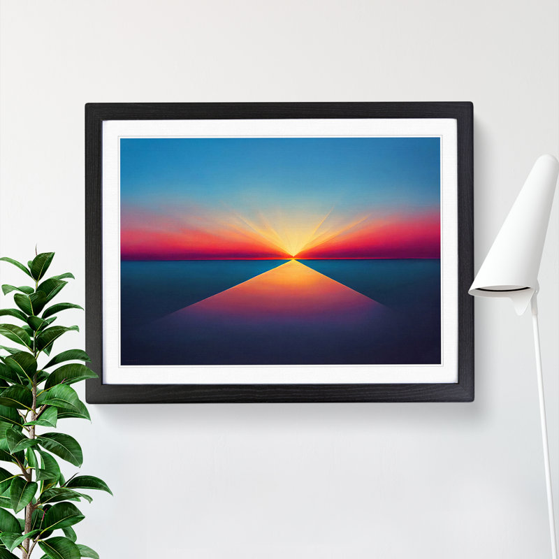 XH1022-6187X Modern Sunset Vol.3 Abstract - Single Picture Frame Print, 46cm H x 64cm W x 2cm D, Black