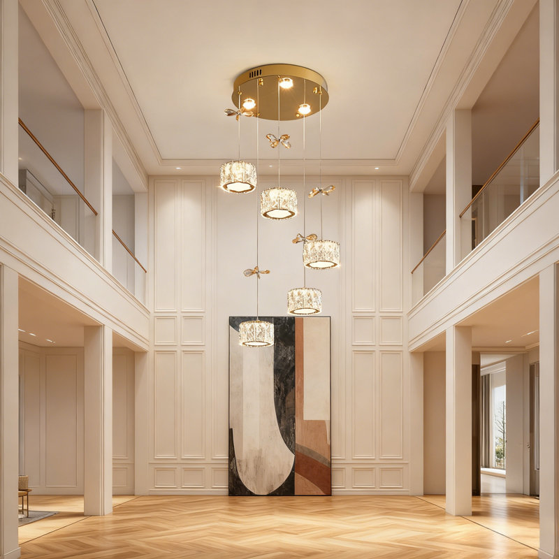 5-light Cluster Pendant With Led Lights