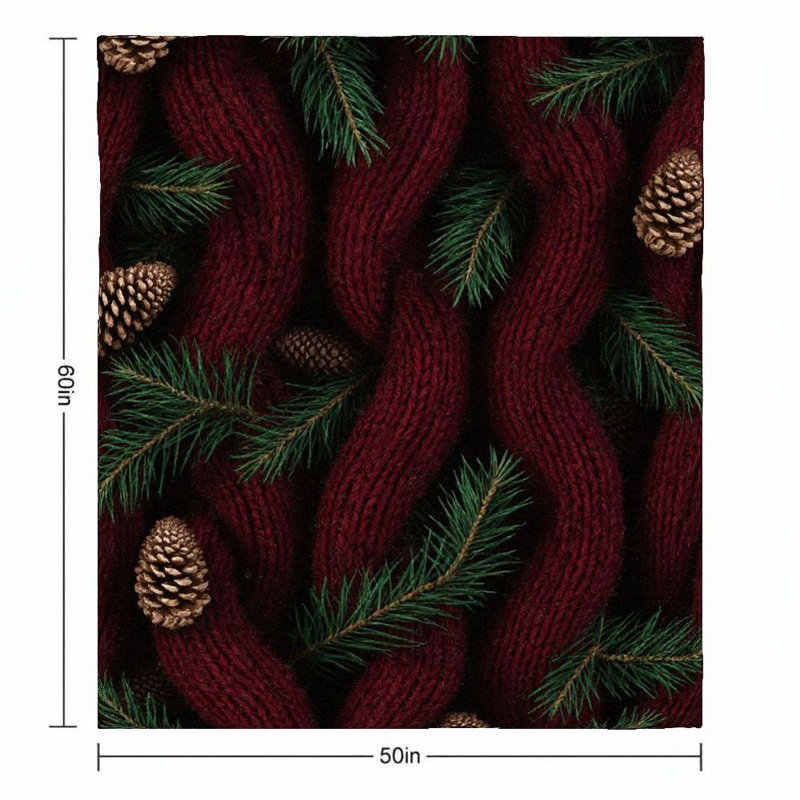 1pc Noël motif flanelle couverture douce père Noël / canne de bonbon / pain d'épice chaud pour canapé / lit / voyage 50 * 60