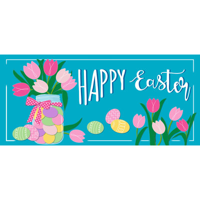 Plascencia Non-Slip Floral Easter Doormat