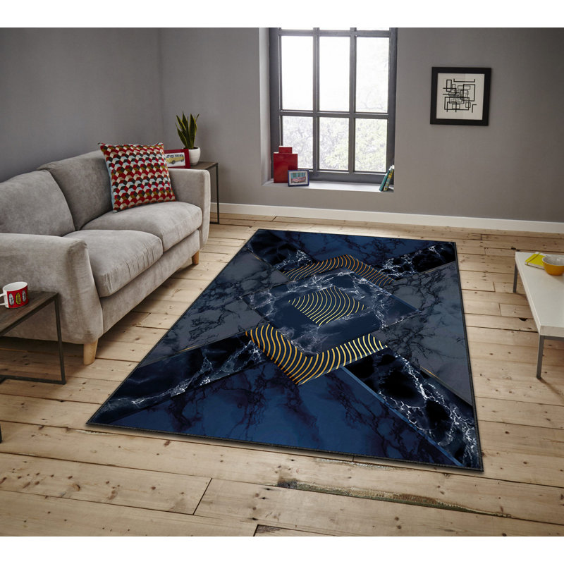 Luxurious Area Carpet (5.2 x 7.5 ft), 100% Polyester, 740 g/m² | Soft Velvet Fabric with Non-Slip Felt Dot Underside, Laminated Sponge for Comfort | Easy to Clean, Machine Washable at 86°F | Ideal for Living Room & Bedroom Decor