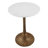 Telicia 20.5 Inch Accent Side Table, Round White Marble Top, Antique Brass Hammered Pedestal Base