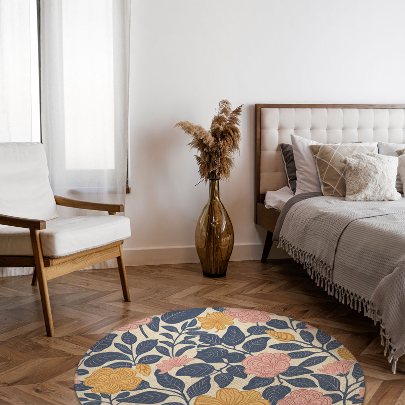 Tapis tressé Wildflower, Rond 5 pi