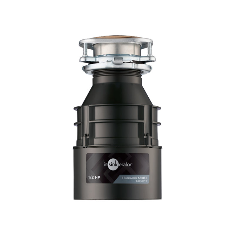 Badger Series 1/2 HP Continuous Feed Garbage Disposal in Gray Enamel