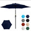 Parasol de marché 7,5 pi avec manivelle et inclinaison, auvent résistant aux rayons UV pour la piscine, la cour et le patio (sans base)