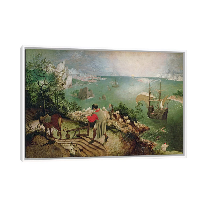 "Paysage avec la chute d'Icarus, C.1555" par Peter Bruegel l'Ancien, reproduction d'art sur toile, H 40 po x l 60 po x 1,5 po