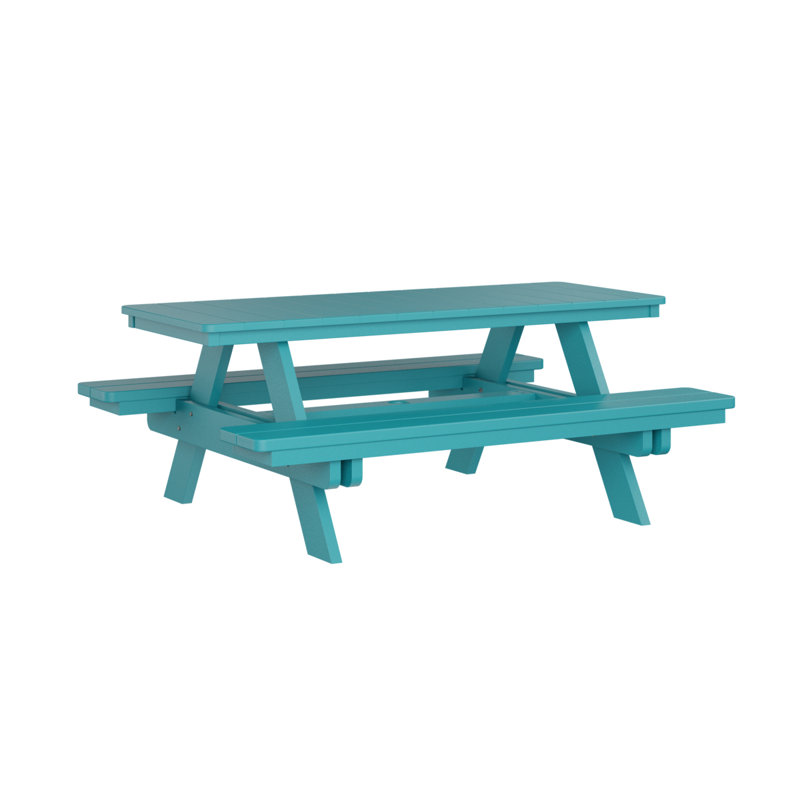 Berlin Gardens Rectangular Picnic Table, Aruba Blue