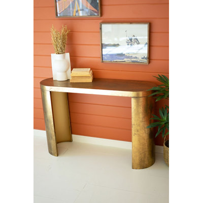 Console ovale en laiton Kalalou