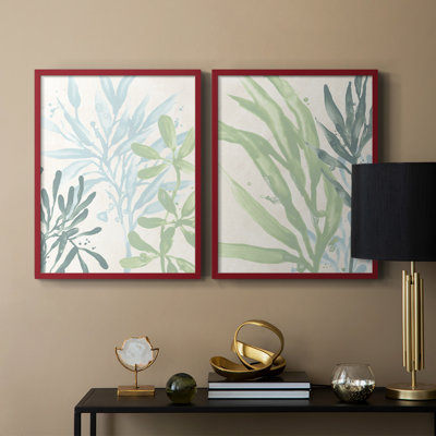 «Swaying Seagrass III», reproduction encadrée de qualité supérieure - prête à être accrochée - aucun clou requis - aucun clou requis