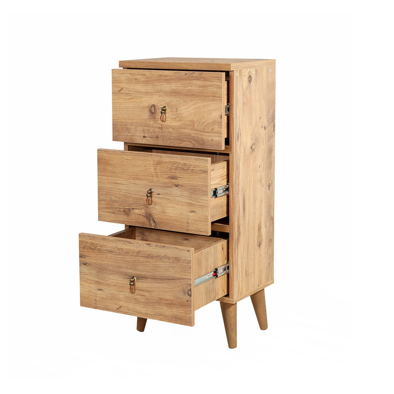 Commode 3 tiroirs 16,54 po Brambach, Naturel