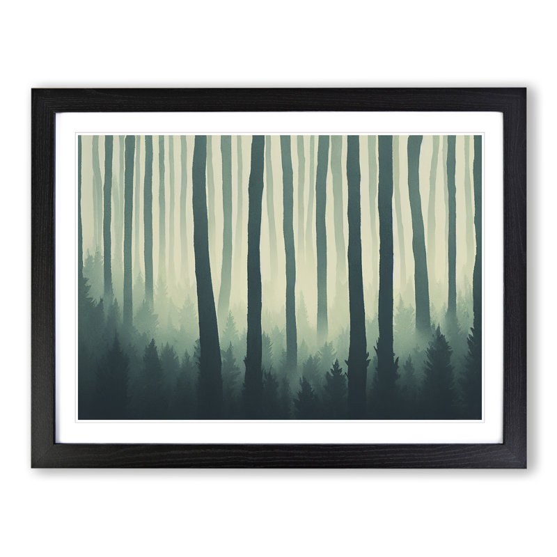 Entrancing Forest - Single Picture Frame Print, Black, 25cm H x 34cm W x 2cm D