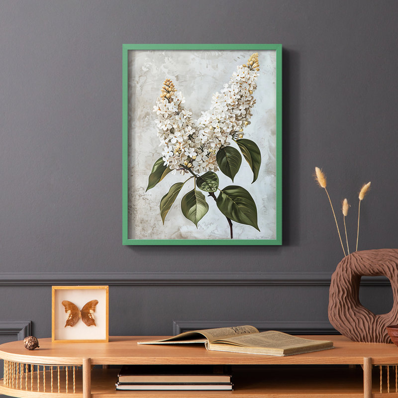 Série FLORAL CCLII - Impression encadrée de qualité supérieure - Prêt à être accroché - Aucun clou requis, Vert