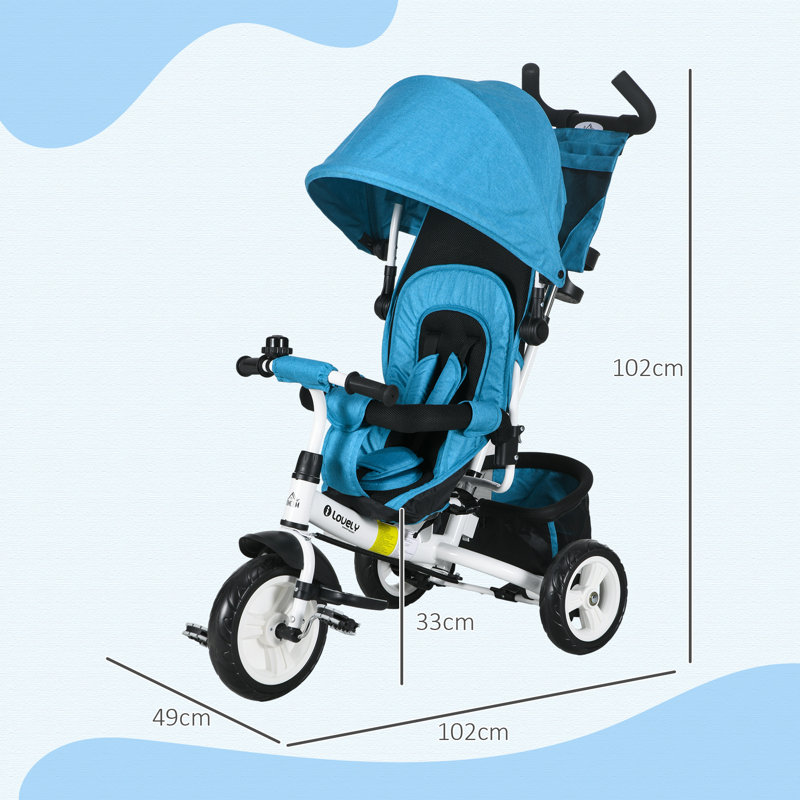HOMCOM Pedal Ride On, Blue