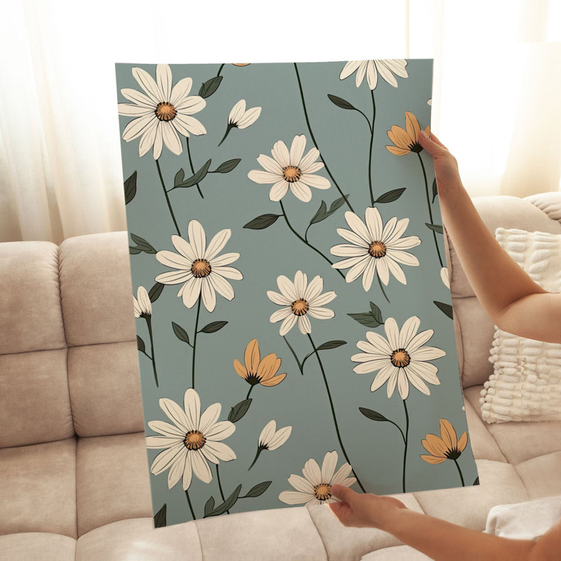 Motif floral de marguerites florales, H 14 po x l 11 po