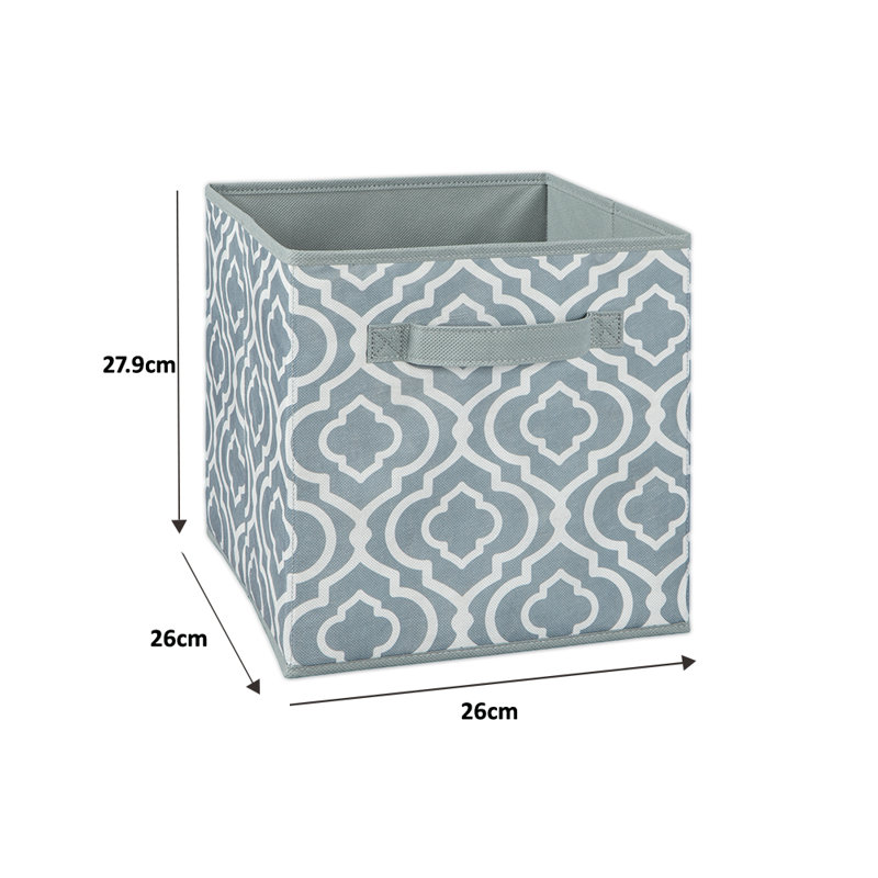 Cubeical Fabric Drawer Iron Gate Grey Print 28cm Storage Cube