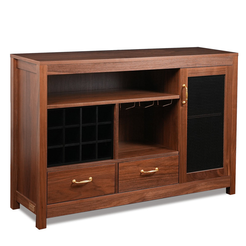 Buffet Loudoun 50 po, armoire de bar, structure de bar en bois de noyer massif, café
